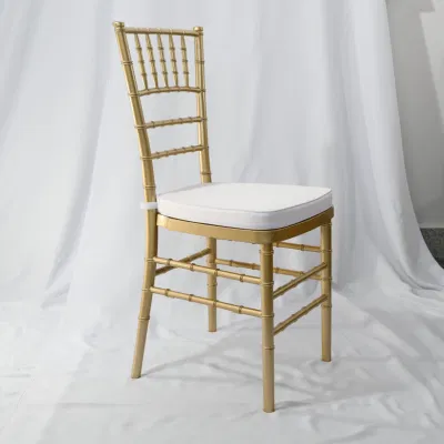 2024 Luxury Design Stackable Banquet Event Plastic Wedding Resin Gold Tiffany Chairs