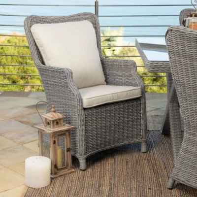  Geneva Outdoor Patio Dining Chair Garden Armchair with Seat Cushion