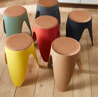 Round Plastic Stools for Kitchen Bedroom Dining Hotel Living Room Use