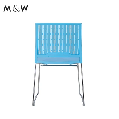 Good Quality Metal Leg Dining Room Economic Blue White Yellow Plastic Training Chair