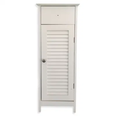  Single Door Shoe Cabinet Small Narrow Shutter Door Breathable Solid Wood Shoe Cabinet
