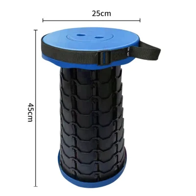  Round Small Retractable Plastic Stool Chair Outdoor Camping Plastic Telescopic Portable Folding Collapsible Stool