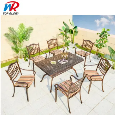  Cast Aluminum Patio Park Garden Furniture Set Outdoor Set Perform Desk/Table