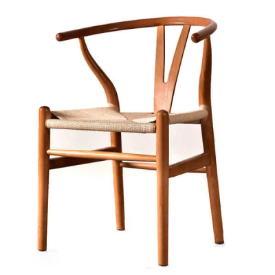 Wholesale Design Mesh Chair Leather Cushion Seat Antique Restaurant Dining Room Wood Wishbone Chairs From Factory Made