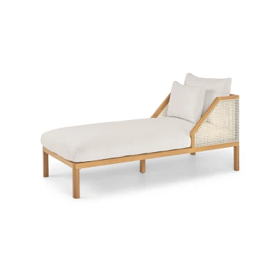  High Quality American Style Classic Solid Wood Ratten Chaise Lounge