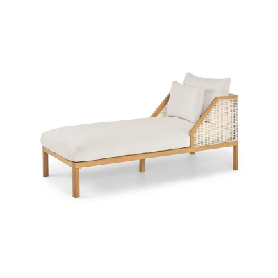 High Quality American Style Classic Solid Wood Ratten Chaise Lounge