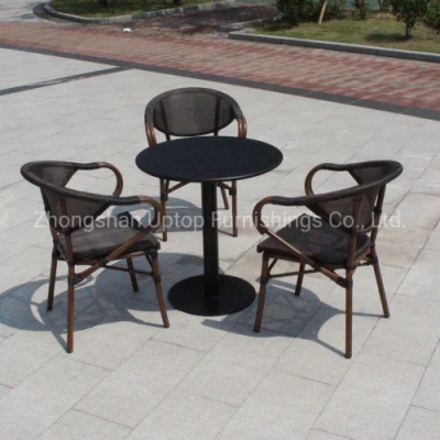  Rattan Indoor and Outdoor Bamboo Style Dining Table and Chair