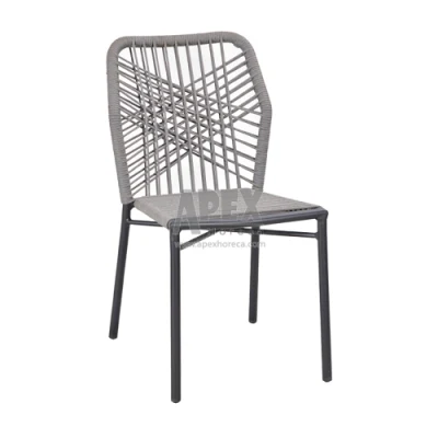 Modern Outdoor Leisure Furniture Grey Dining Chair Rattan Rope Chair