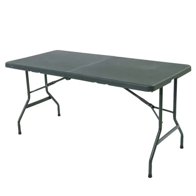 Outdoor Portable Folding Plastic Camping Table with Stripes