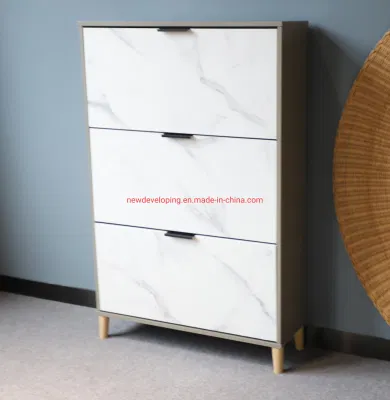 Modern Living Room Wooden White Entryway Shoes Storage Cabinet