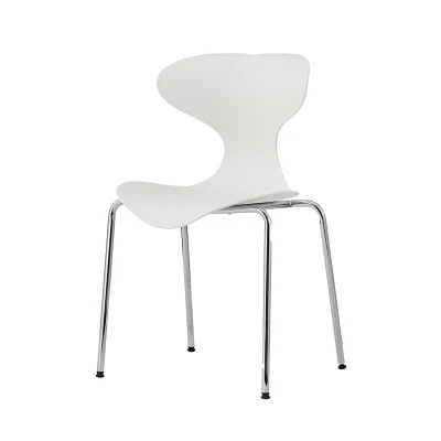 Outdoor Restaurant Cafe Nordic Stackable Dining PP Chairs Modern Garden White Chair