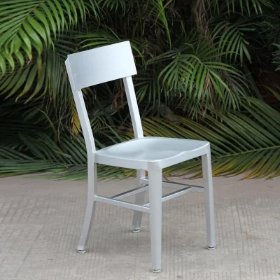 Simple Outdoor Aluminum Metal Industrial Dining Chair for Garden Furniture