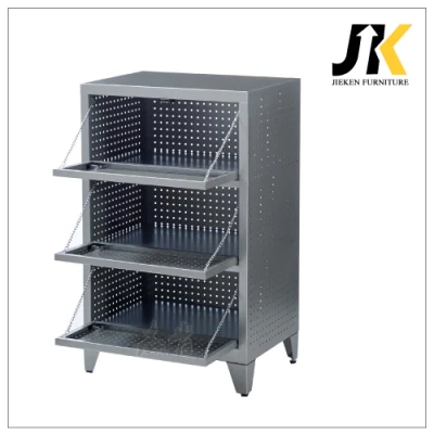 Small Hollow out Steel Shoe Cabinet with Feet