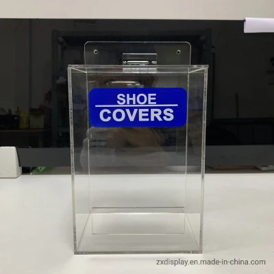  Wall Mounted Clear Acrylic Shoe Covers Holder Rack for Dust-Free Workshop