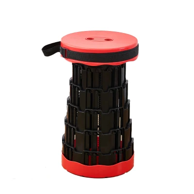  Camping Stool, Collapsible Stool with Adjustable Strap Telescoping Portable Stool Chair for Outdoor Camping Fishing Hiking