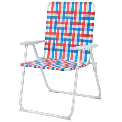  Folding Webbed Lawnhigh Adults Aluminum Seat Outdoor Garden Park Beach Chair