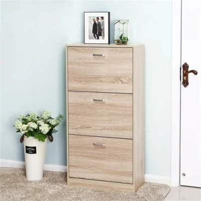 European-Style Three-Layer Wooden Home Furniture Storage Shoe Cabinet Rack Wholesale