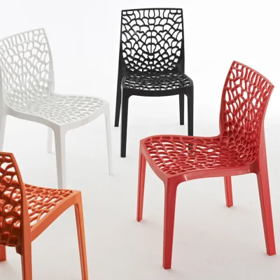 Modern Hollow out Dining Chair for Table Restaurant Cafe Bistro Dining Room Plastic Chair