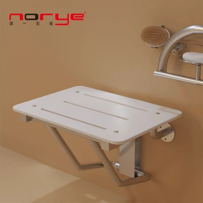 White Seat Bathroom Shower Bench Stainless Steel Shower Chair
