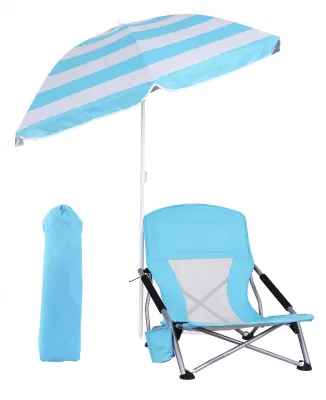  Detachable SPF 50+ Umbrella Armrests Cup Holder Portable Sand Beach Chair