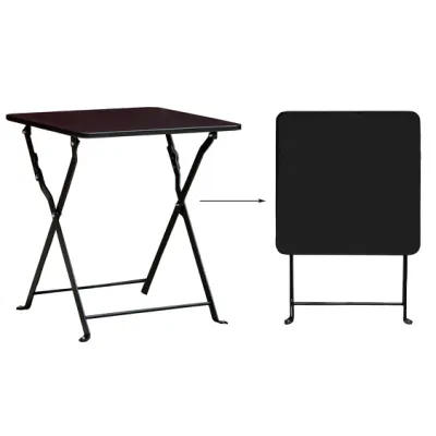 Outdoor Garden Furniture Steel Small Foldable Side Tea Table Low Coffee Square Table