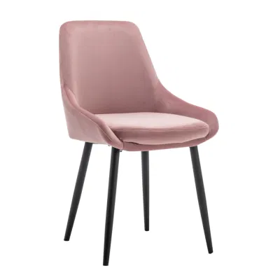 Modern Home Furniture Metal Leg Tufted Pink Velvet Armchair