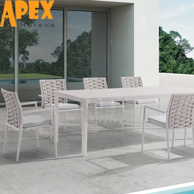  Rattan Rope Woven Modern Home Outdoor Chair Dining Table Set Garden Hotel Living Room Furniture