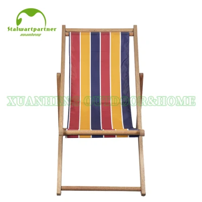  OEM Premium High Quality Bahamas Backpack Wooden Outdoor Folding Beach Chair with Ployster Fabric Lounge Chair Deck Chair Garden Chair