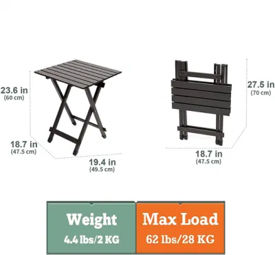 Woqi Indoor and Outdoor Small Folding Camping Table