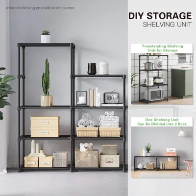  Storage Shelves Unit, Closet Wire Shelving for Storage with 4 Tier Metal DIY Stackable Shelves, Closet Shelving for Kitchen Bedroom Laundry Room Living Room