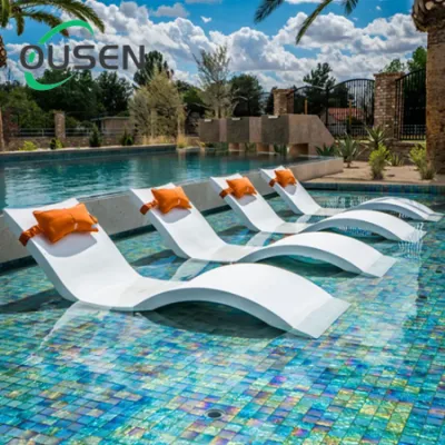  Glass Fiber Reinforced Plastic Pool Patio Sunbed Furniture Outdoor Chaise Double Lounger