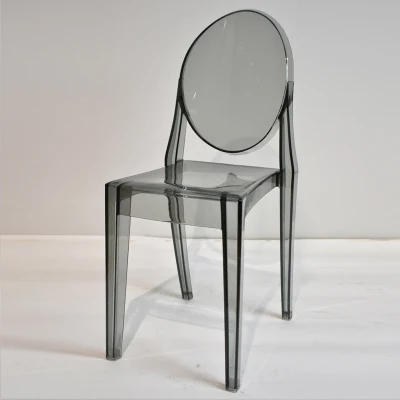 Crystal Acrylic Banquet Ghost Plastic Dining Chair with Round Back