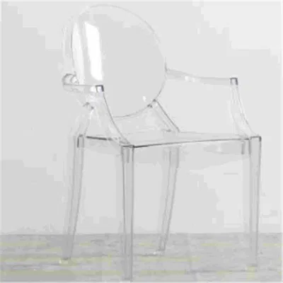 Modern Dining Chairs Stackable Arm Ghost Chair Transparent Acrylic Chair