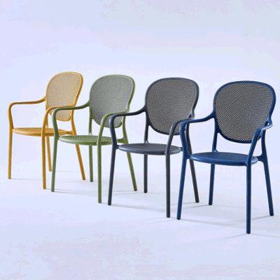  Nordic Plastic Dining Chairs Backrest Chairs Restaurant Armrests Stackable Plastic Chairs