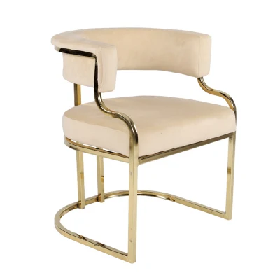 Wholesale Factory Custom Cafe Metal Dine Armchair Modern Furniture Restaurant Chair Velvet Fabric Dining Chairs