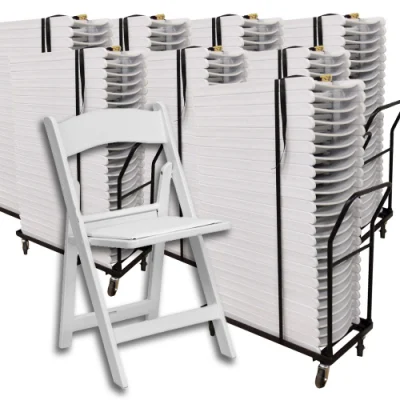 Cheap Price Stackable Tiffany Wedding Event Wimbledon Plastic White Resin Folding Chairs
