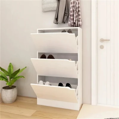  Modern 3-Tier Storage Locker Home Furniture Wooden Shoe Rack Wholesale