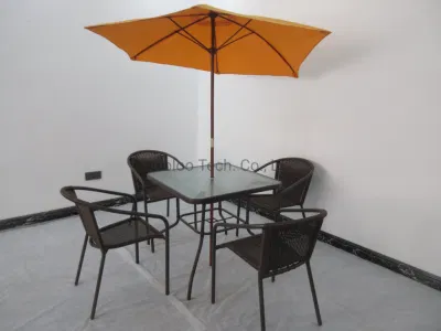 Restaurant Villa Garden Patio Outdoor Dining Chair Table with Umbrella