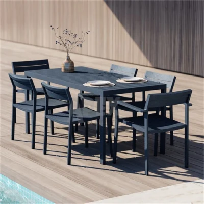 Terrace Bistro Outdoor Garden Patio Aluminum Stackable Restaurant Cafe Chairs with Table