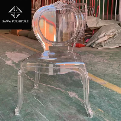 Wholesale Wedding Transparent Chair and Event Stacking Acrylic Ghost Crystal Clear Transparent Chair Plastic Chiavari Chair