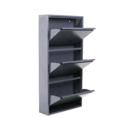  3 Layers Metal Shoe Cabinet Storage Organizer Living Room Shoe Rack Holder