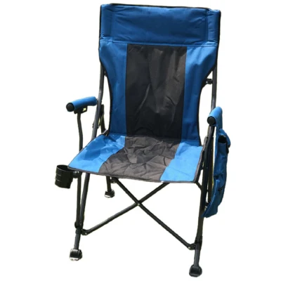 High Back Padded Lawn Camping Chair Portable Folding Chair with Arm Rest Cup Holder and Portable Carrying Bag