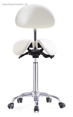  Ergonomic Swivel Adjustable Dental Saddle Stool Medical Chair with Wheels