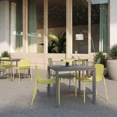Metal Modern Sunlink Chair Aluminium Chairs Restaurant Bistro Outdoor Garden Furniture Set