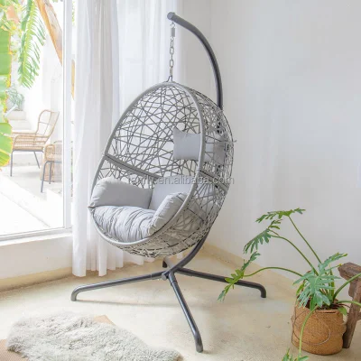 Patio Swings Chair Modern Rattan Wicker Egg Chair Outdoor Indoor Hanging Swing Chair with Stand