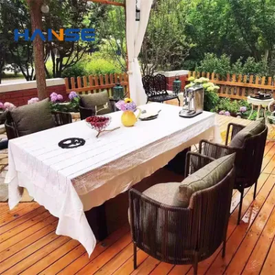 Leisure Aluminum Frame Patio Garden Set Outdoor Furniture Rope Dining Outdoor Table and Chair Sets