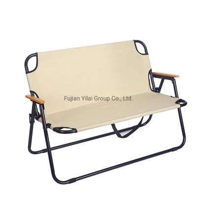 Portable Double Seats Folding Beach Chair with Hanging handle for Camping and Travelling