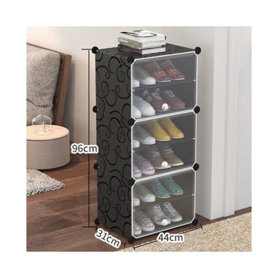 Rack Storage for with Wooden Bambo 4 Tier Boutique Chair Display Kids Japanese Zips Black 10 Layer Mechanism Small Shoe Cabinet