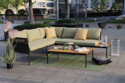 New Luxury Aluminium Rope Sofa Set Outdoor Garden Furniture Patio High Quality 3 PCS Sofa Set