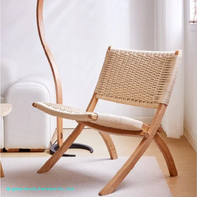 Living Room Wooden Furniture Modern Style Folding Rope Chair